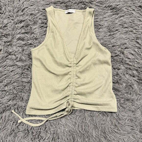 Paper Crane Green Scrunch Front Tank Top Size XS - Picture 1 of 6